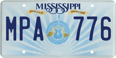 MS license plate MPA776