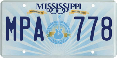 MS license plate MPA778