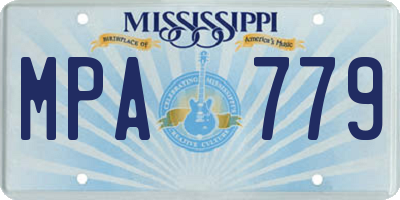 MS license plate MPA779