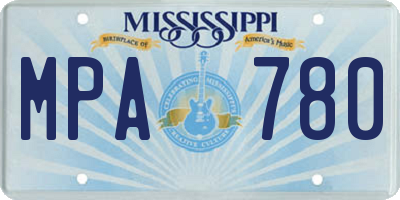 MS license plate MPA780