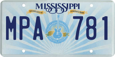 MS license plate MPA781