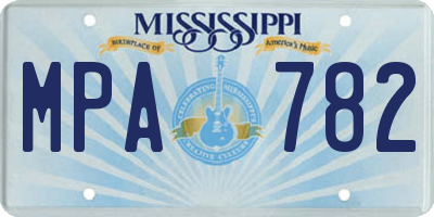 MS license plate MPA782