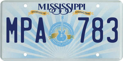 MS license plate MPA783