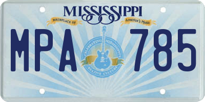 MS license plate MPA785