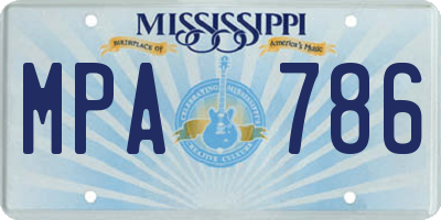 MS license plate MPA786