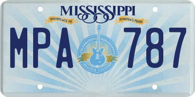 MS license plate MPA787