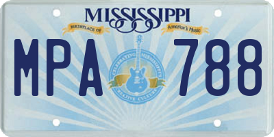 MS license plate MPA788