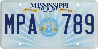 MS license plate MPA789