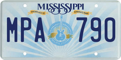 MS license plate MPA790