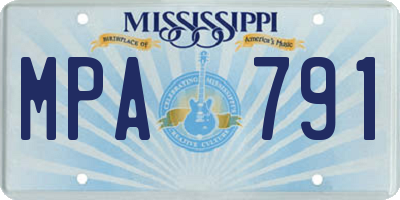 MS license plate MPA791