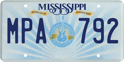 MS license plate MPA792