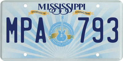MS license plate MPA793