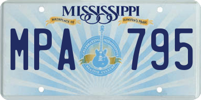 MS license plate MPA795