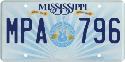 MS license plate MPA796