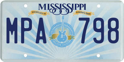 MS license plate MPA798