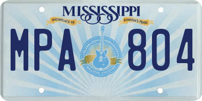 MS license plate MPA804