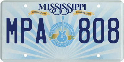 MS license plate MPA808