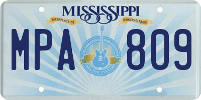 MS license plate MPA809
