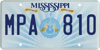 MS license plate MPA810