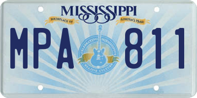 MS license plate MPA811