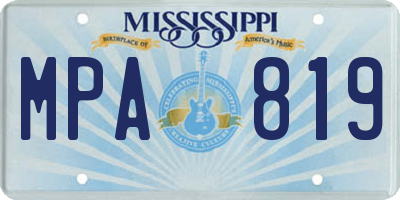MS license plate MPA819
