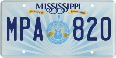 MS license plate MPA820