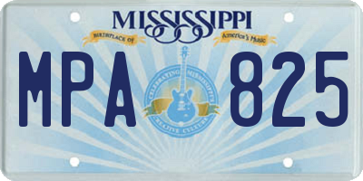 MS license plate MPA825