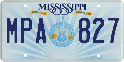 MS license plate MPA827