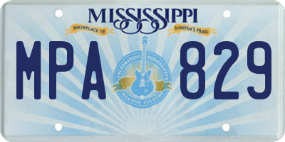MS license plate MPA829