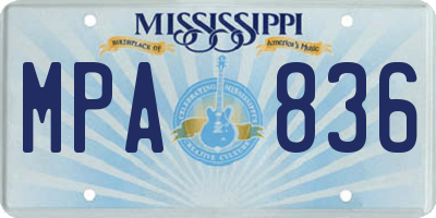 MS license plate MPA836
