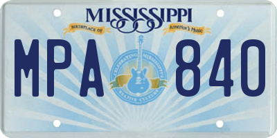 MS license plate MPA840