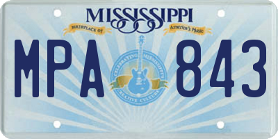 MS license plate MPA843