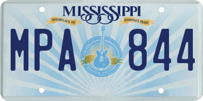 MS license plate MPA844