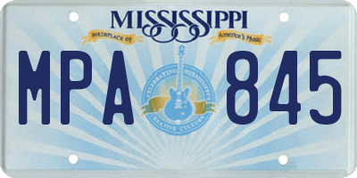MS license plate MPA845