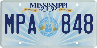 MS license plate MPA848