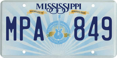 MS license plate MPA849
