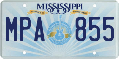 MS license plate MPA855