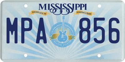 MS license plate MPA856
