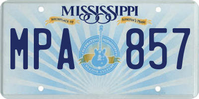 MS license plate MPA857