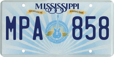 MS license plate MPA858