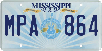 MS license plate MPA864