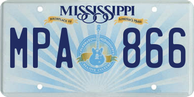 MS license plate MPA866