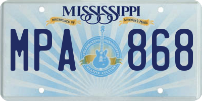 MS license plate MPA868