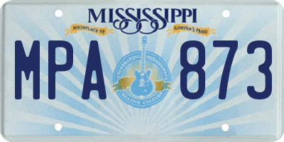 MS license plate MPA873