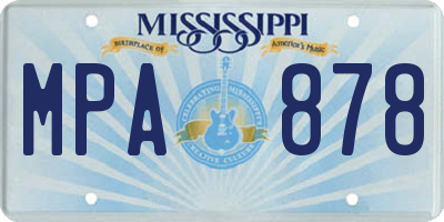 MS license plate MPA878