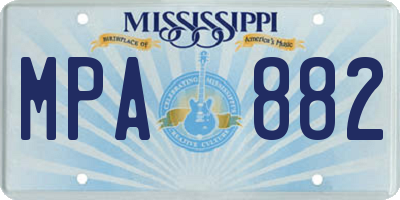 MS license plate MPA882