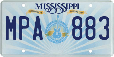 MS license plate MPA883