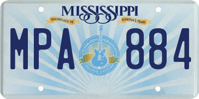 MS license plate MPA884