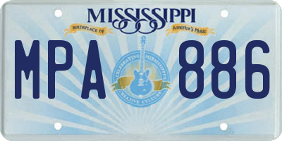 MS license plate MPA886