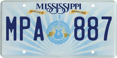 MS license plate MPA887
